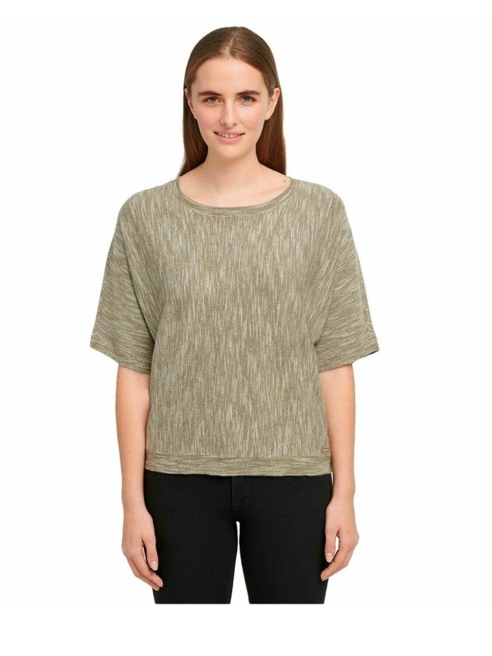 DKNY Women's Dolman Sleeve Marled Knit Top Sag Sage NWT S